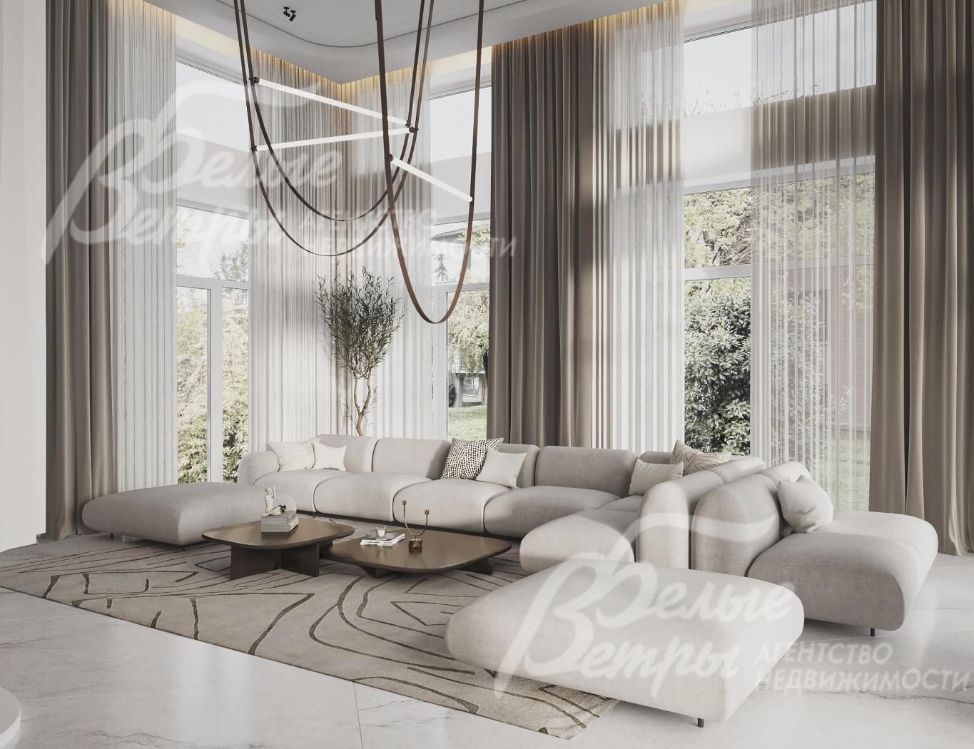 Гостиная. Визуализация дизайн проекта отделки.