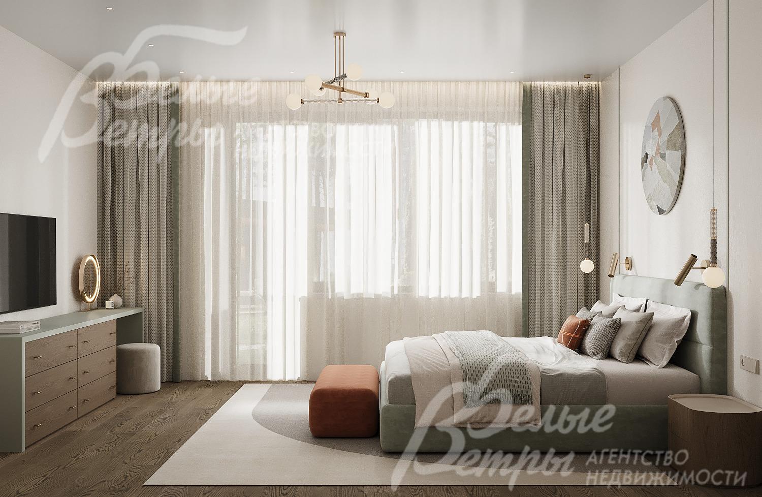 Визуализация интерьера спальни-3