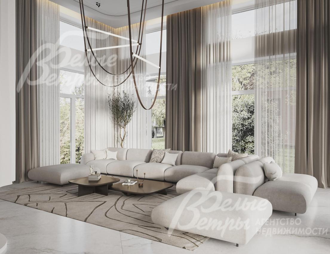 Гостиная. Визуализация дизайн проекта отделки.