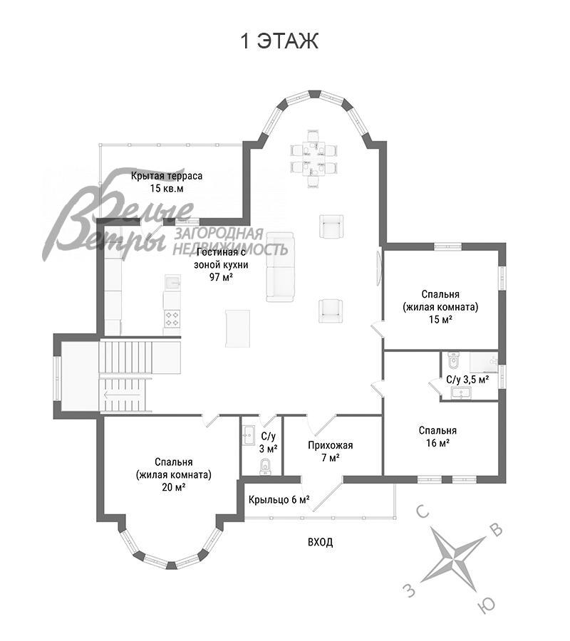 Дом Ильичевка к/п Ильичевка id 110-465 планировка1