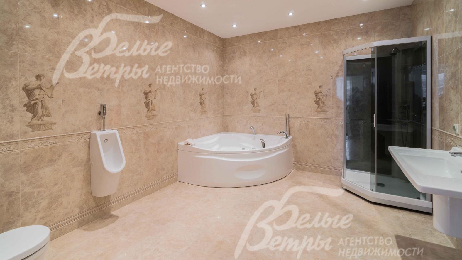 Санузел с душевой и джакузи при спальне