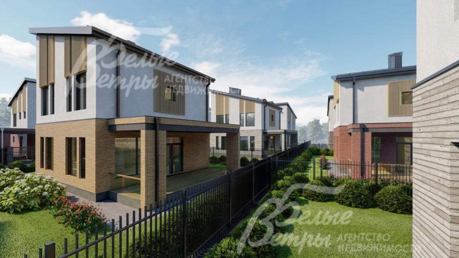 Рендер. Дом стоит в коттеджном посёлке с престижным расположением: в пешей доступности – вся городская инфраструктура