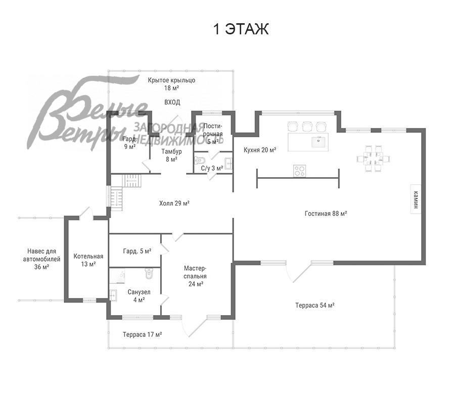 Дом Лесной пейзаж КП  id 567-912 планировка0