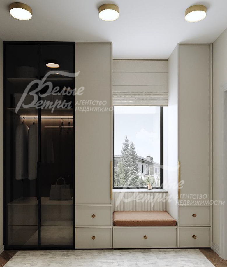 Визуализация. Гардеробная в мастер-блоке