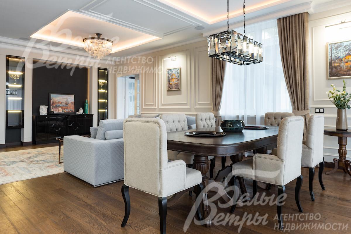 Зона столовой в гостиной