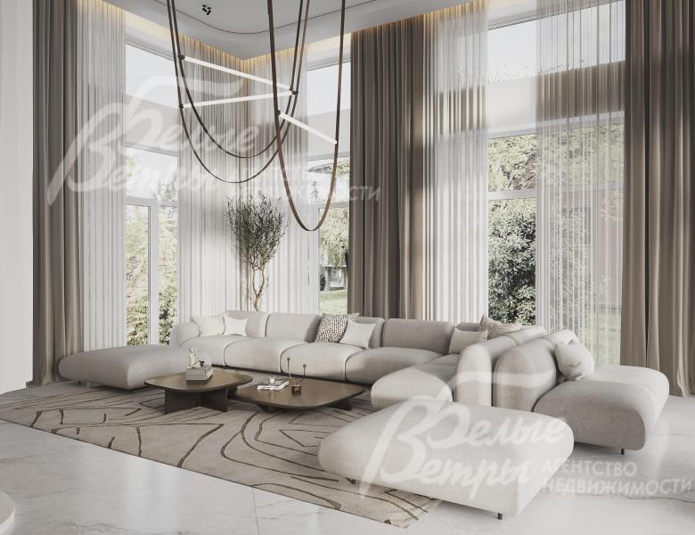 Гостиная. Визуализация дизайн проекта отделки.