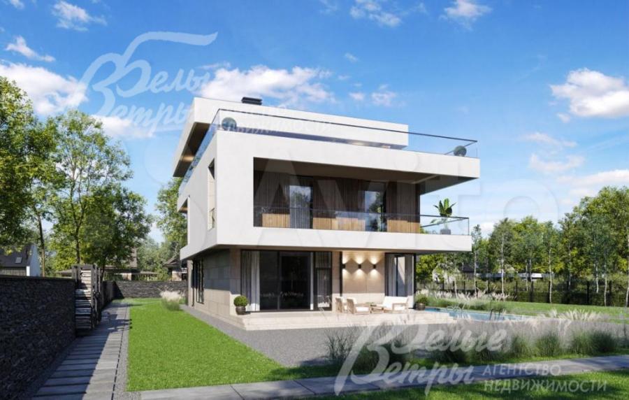 Визуализация. Коттедж под отделку на участке площадью 12 соток в поселке Певчее