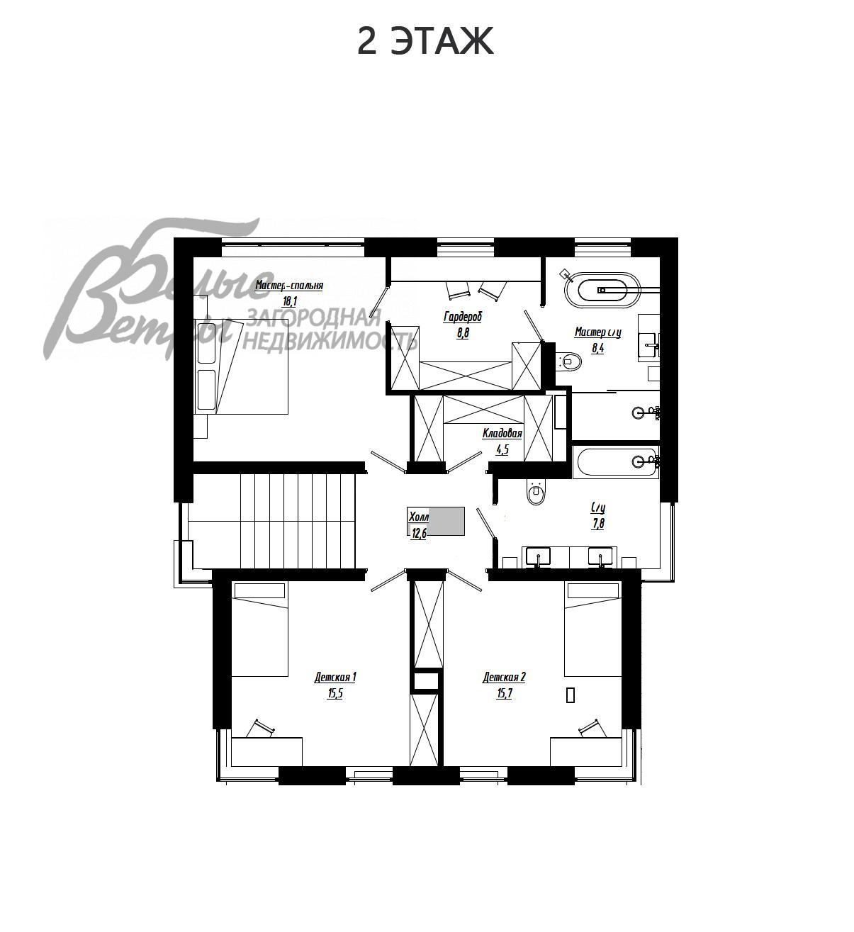 Дом Стольный к/п Никольское id 399-237 планировка1